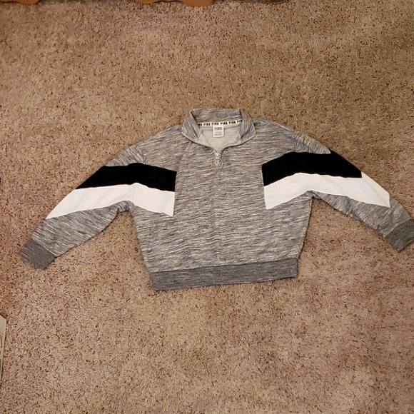 Pink VS Sweatshirt With Zip Up Neckline - Picture 3 of 10